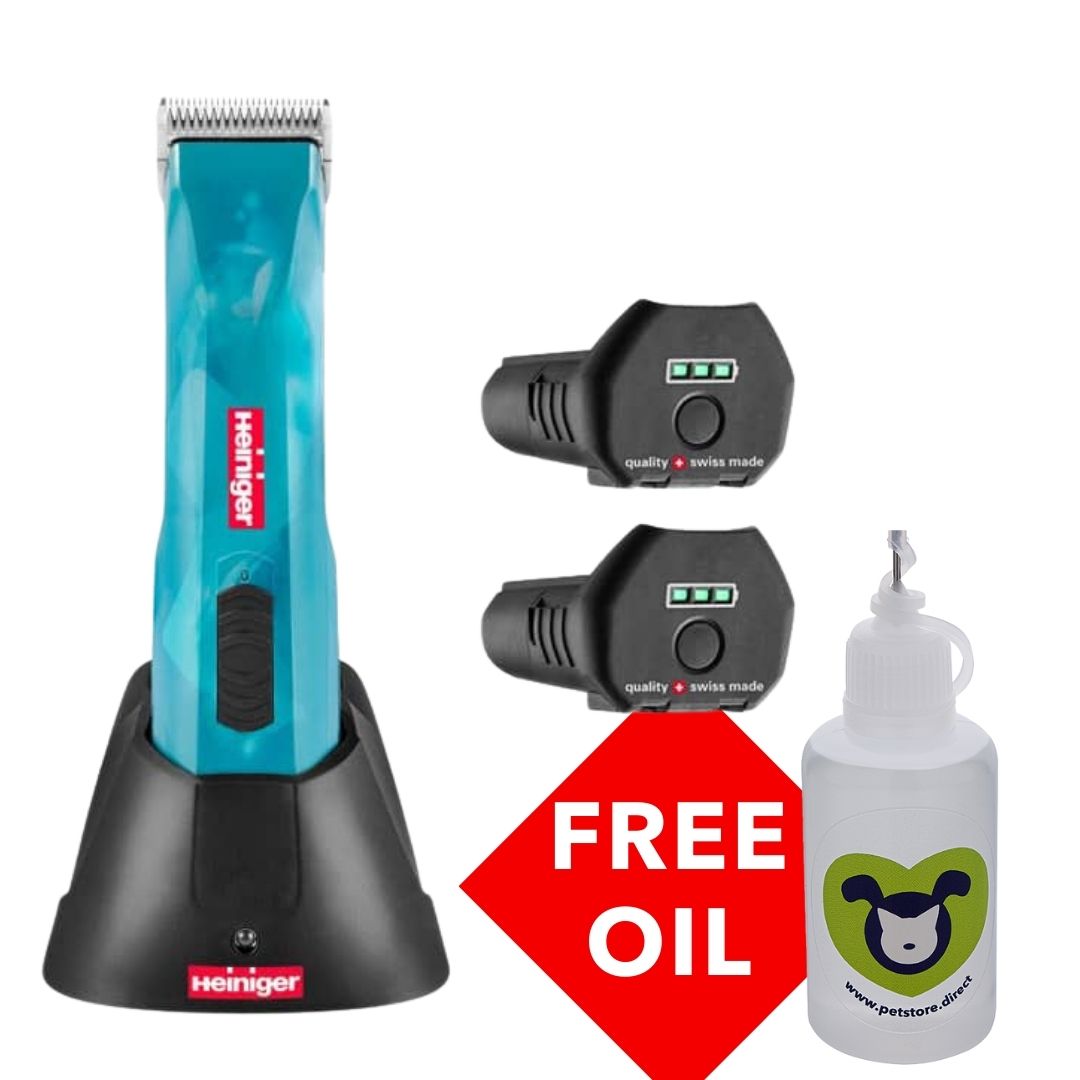 heiniger opal cordless clipper with 2 batteries and free shear oil